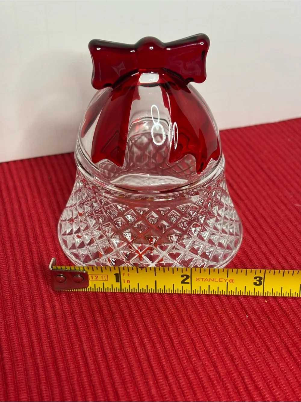 Mikasa Crystal Ruby Bell Covered Box “Celebrations” From The Rejoice Collection